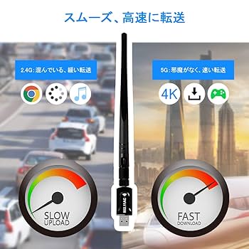 Amazon | 無線LAN 子機 1300Mbps wifi アダプタ 2.4G/5G USB3.0